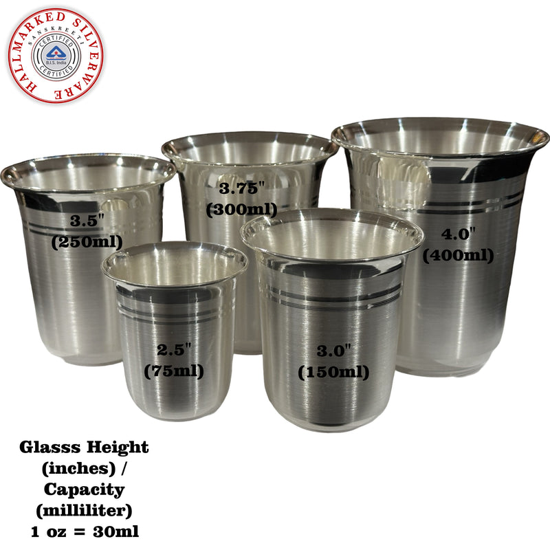 999 Pure Silver Hallmarked Glass - Style