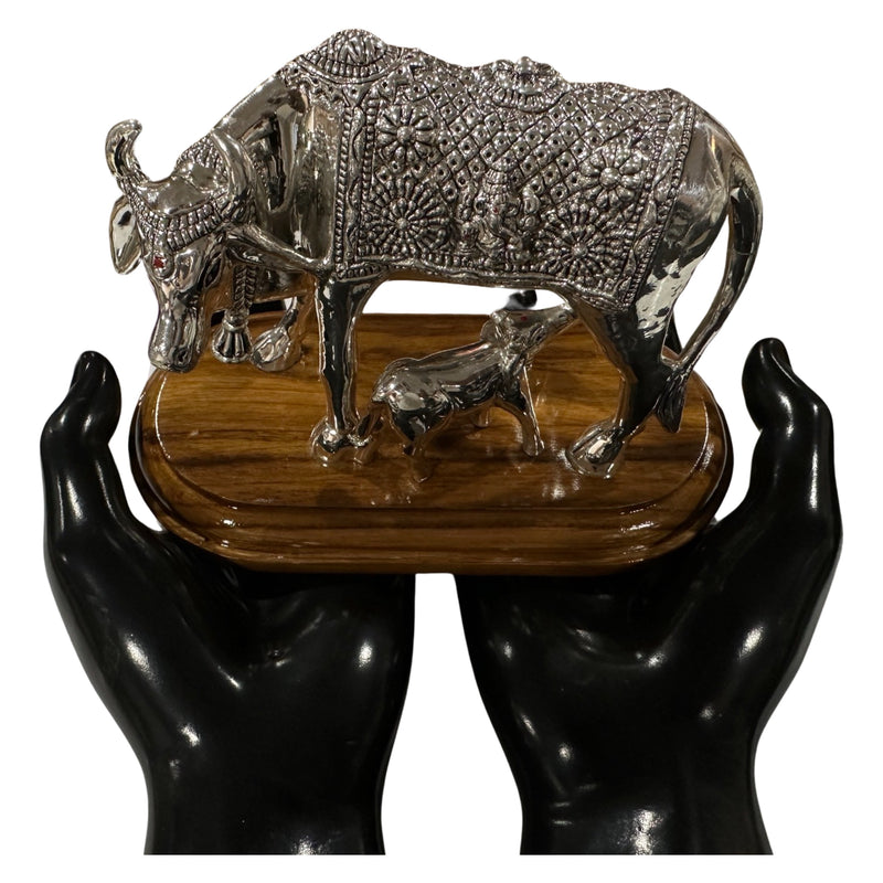 999 Pure Silver Kamdhenu BIG Cow Statue / Idol / Murti (Figurine