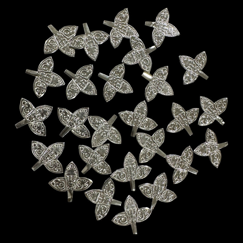 750 Silver Religious Small 1.0 inch Bel Patra / Bilva Leaves (Pack of 108 Leaves) Set