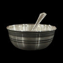 999 Pure Silver Hallmarked 120ml Bowl & Spoon Set - Designer Set