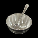 999 Pure Silver Hallmarked 120ml Bowl & Spoon Set - Designer Set