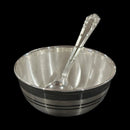 999 Pure Silver Hallmarked 120ml Bowl & Spoon Set - Designer Set
