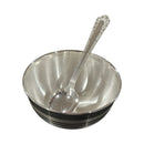 999 Pure Silver Hallmarked 120ml Bowl & Spoon Set - Designer Set