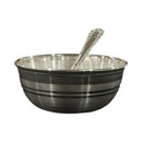 999 Pure Silver Hallmarked 120ml Bowl & Spoon Set - Designer Set