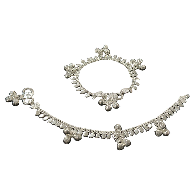 700 Silver Kids Traditional Mango Anklet - Style
