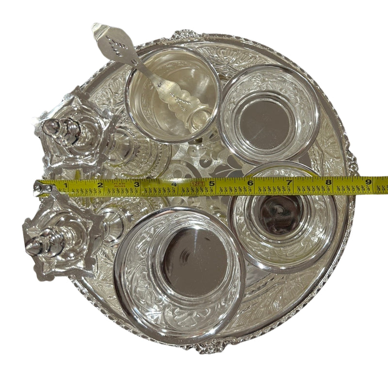 925 Sterling Silver 8.5 inch Hallmarked Exclusive Puja Set - 8.5" Set
