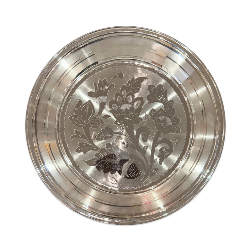 925 Sterling Silver Hallmarked Big Puja Thambalam / Platter Plate