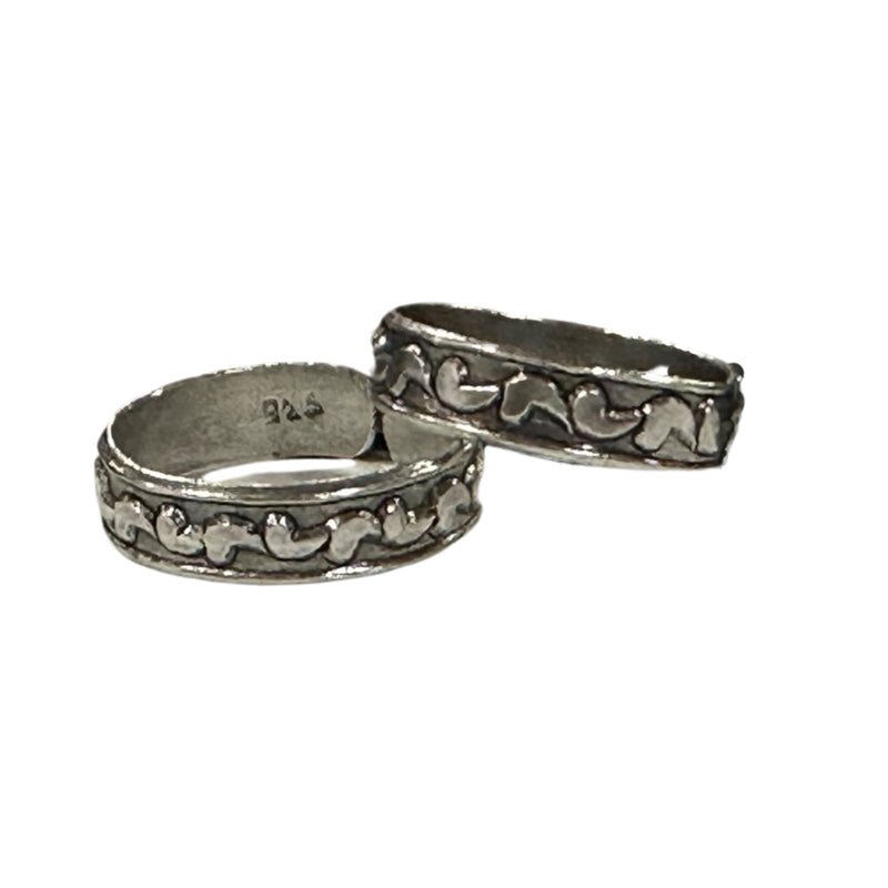 925 Sterling Silver Oxidized Toe-rings - Design