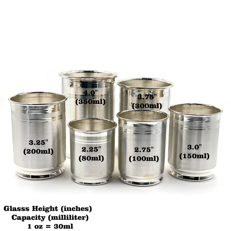 999 Pure Silver Hallmarked Designer Glass - Style