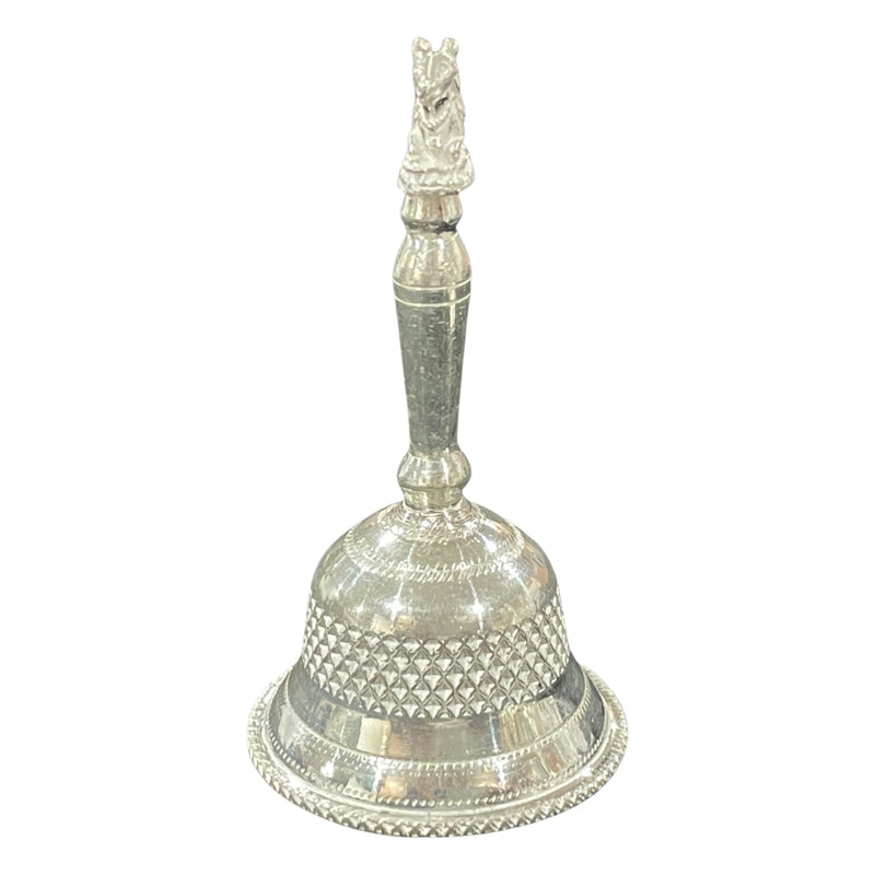 925 Sterling Silver Hallmarked Nandi Handle Puja Bell
