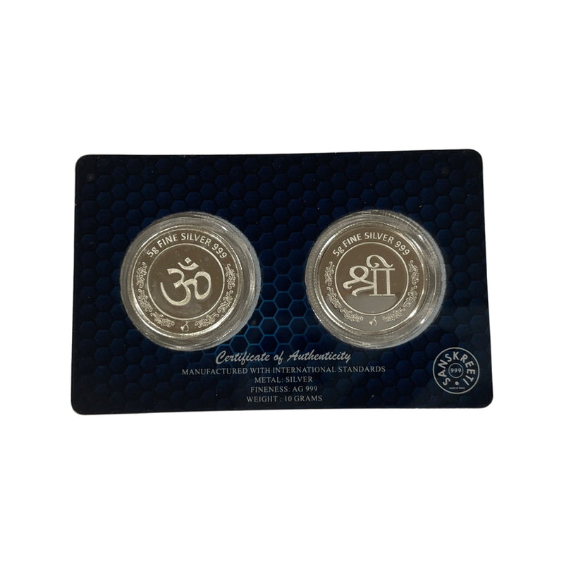 999 Pure Silver Ganesha Lakshmi / Laxmi Sealed Coin Set - Figurine