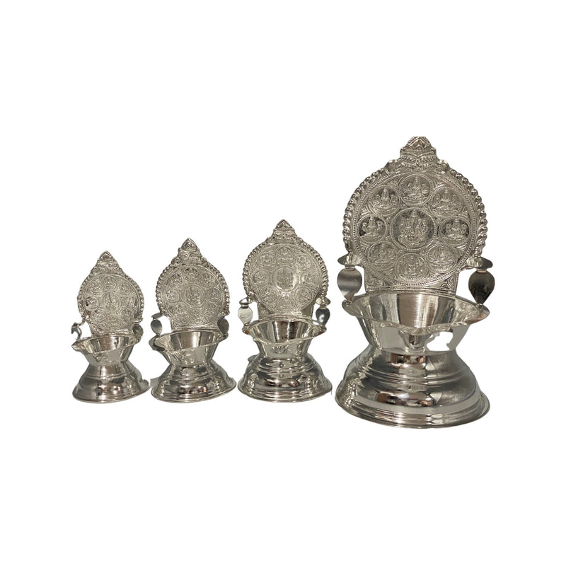 925 Sterling Silver Hallmarked Ashta Lakshmi / Ashta Kamakshi Deepak (Diya)