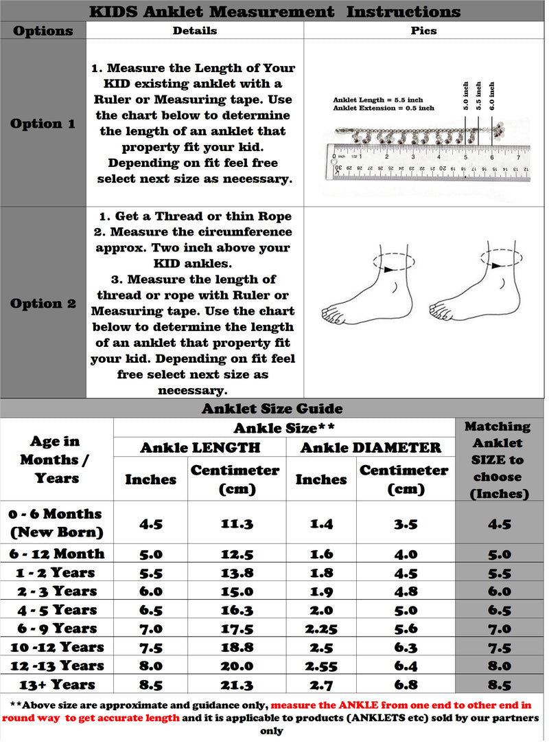 925 Sterling Silver Kids 2.0 mm Snake Chain Designer Bell Anklet - Style