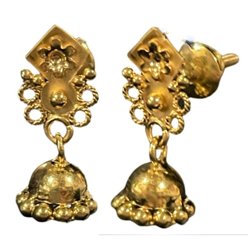 916 Twenty Two Karat (22K) Gold Kids Jhumka / Earrings -Style