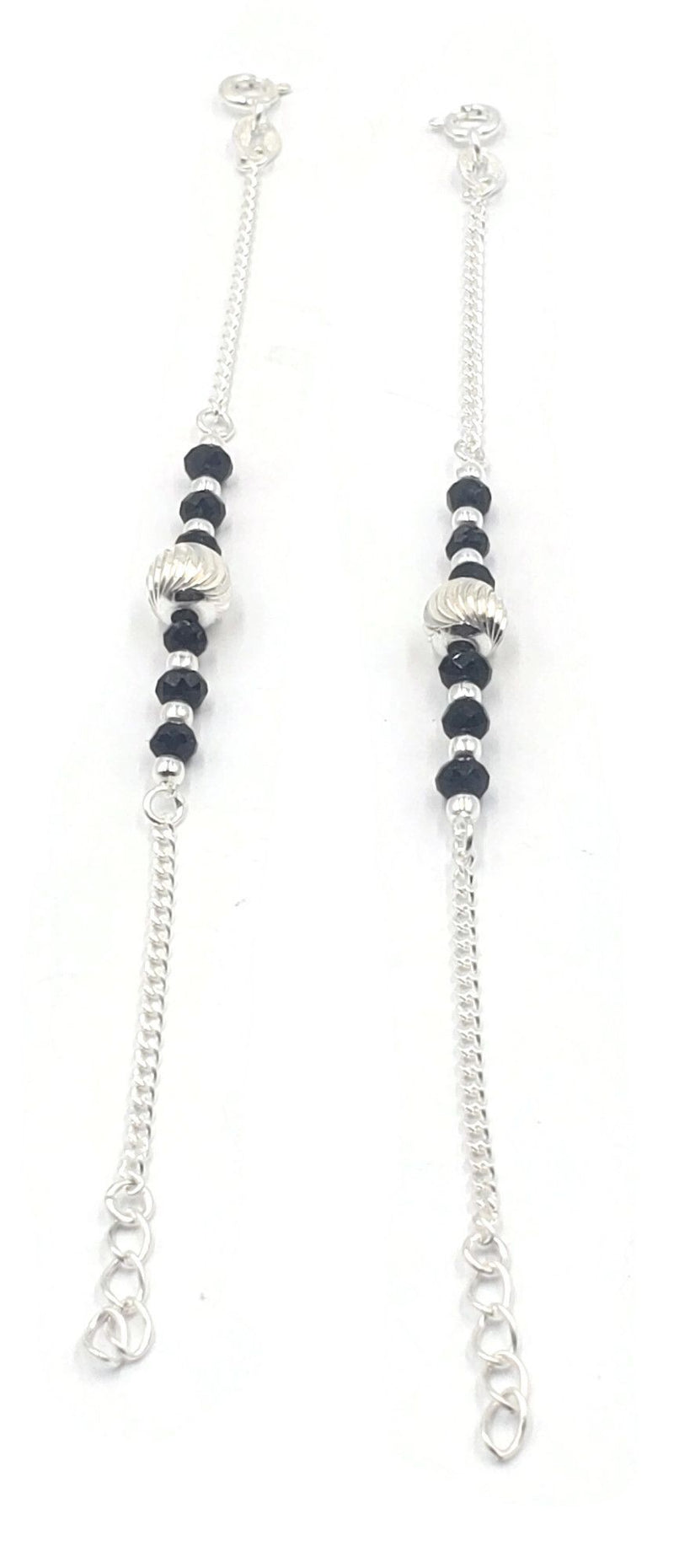 925 Sterling Silver New Born / Toddler Kids Black Beads Najariya - Style