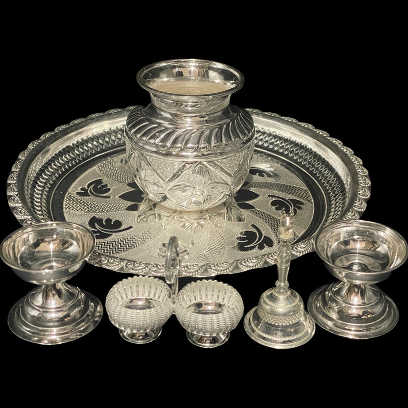 925 Sterling Silver 9.0 inch Puja Exclusive Hallmarked Set - 9.0" Set