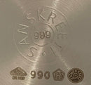 999 Pure Silver Hallmarked Light Weight Indian Dinner Thali - Style