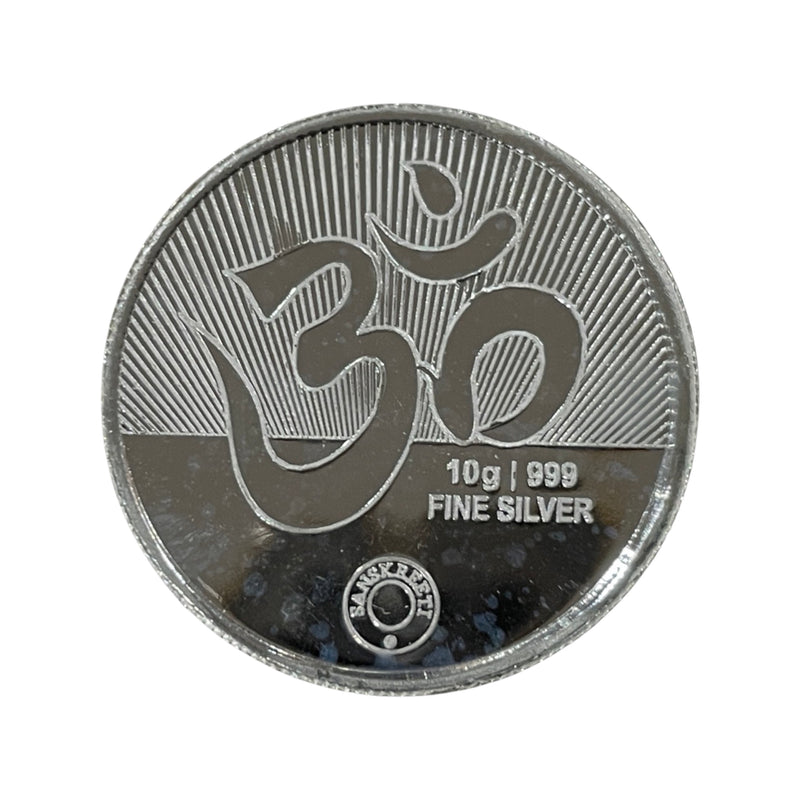 999 Pure Silver Ganesha Lakshmi / Laxmi 10 Gram Meena Coin Sealed Pair Set - Figurine