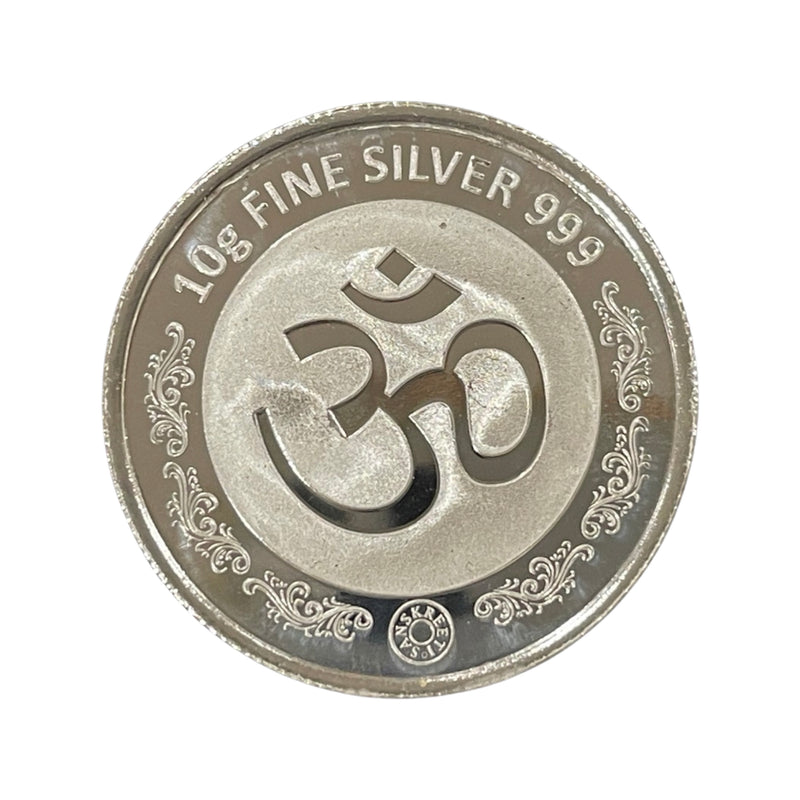 999 Pure Silver Ganesha Lakshmi / Laxmi 10 Gram Coin-Figurine