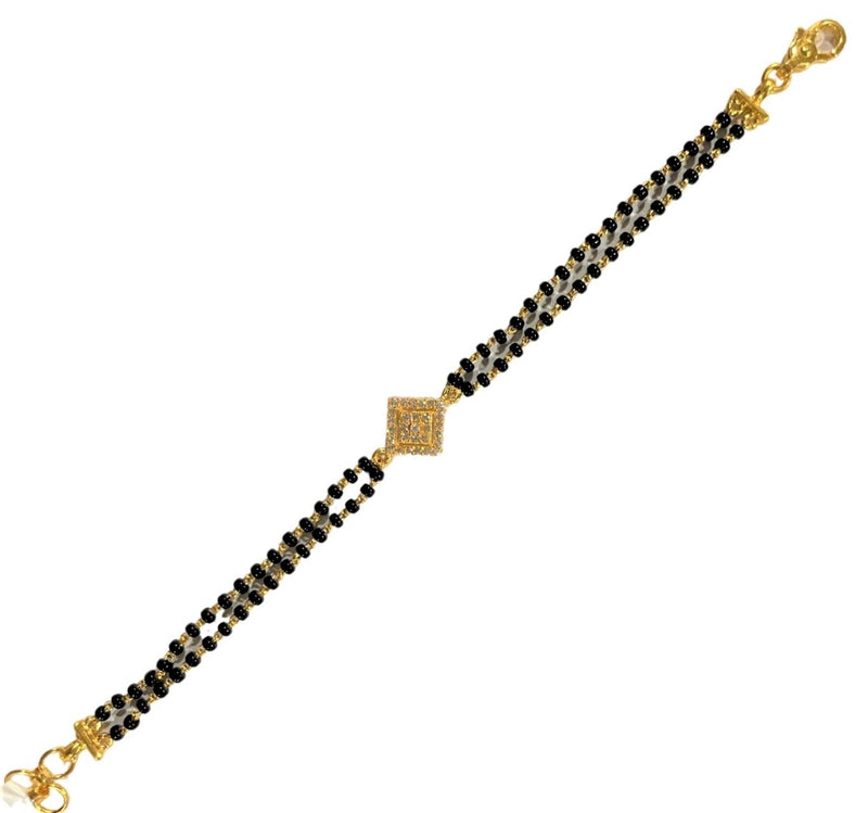 916 Twenty Two Karat (22K) Gold Black Beads Kids 5.0-inch Najariya - Style