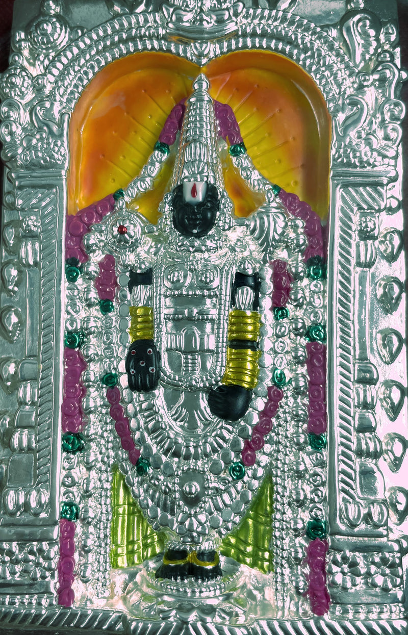999 Pure Silver Tirupathi Balaji Wall  Painting (Frame