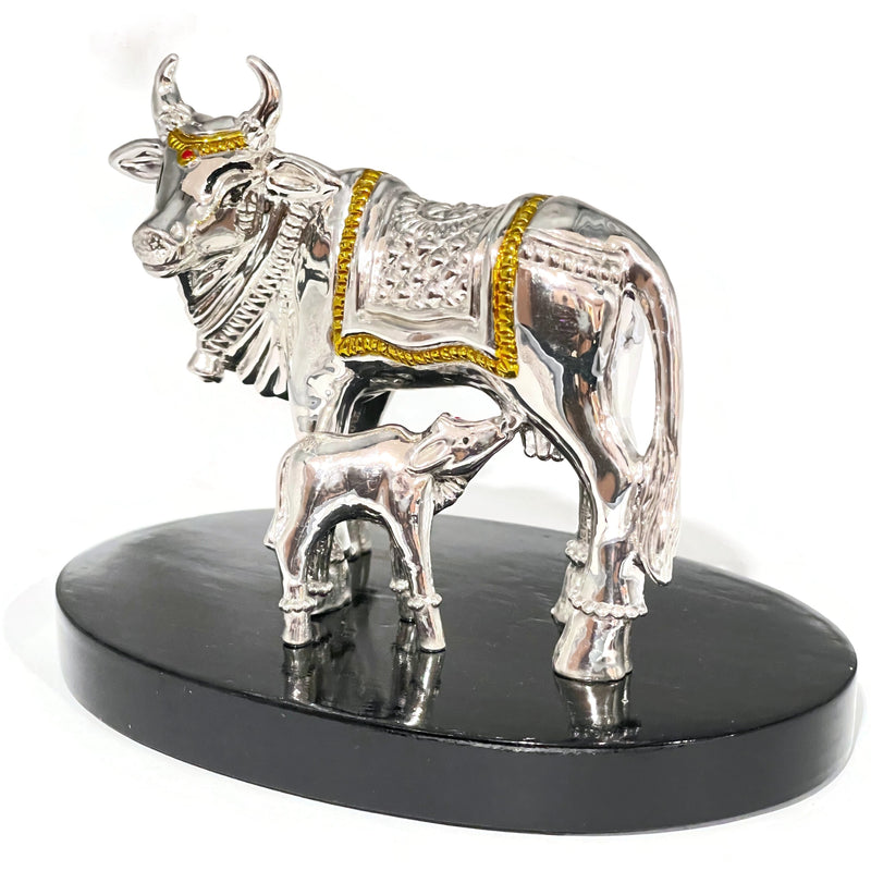 999 Pure Silver BIG Kamdhenu Cow Statue / Idol / Murti (Figurine