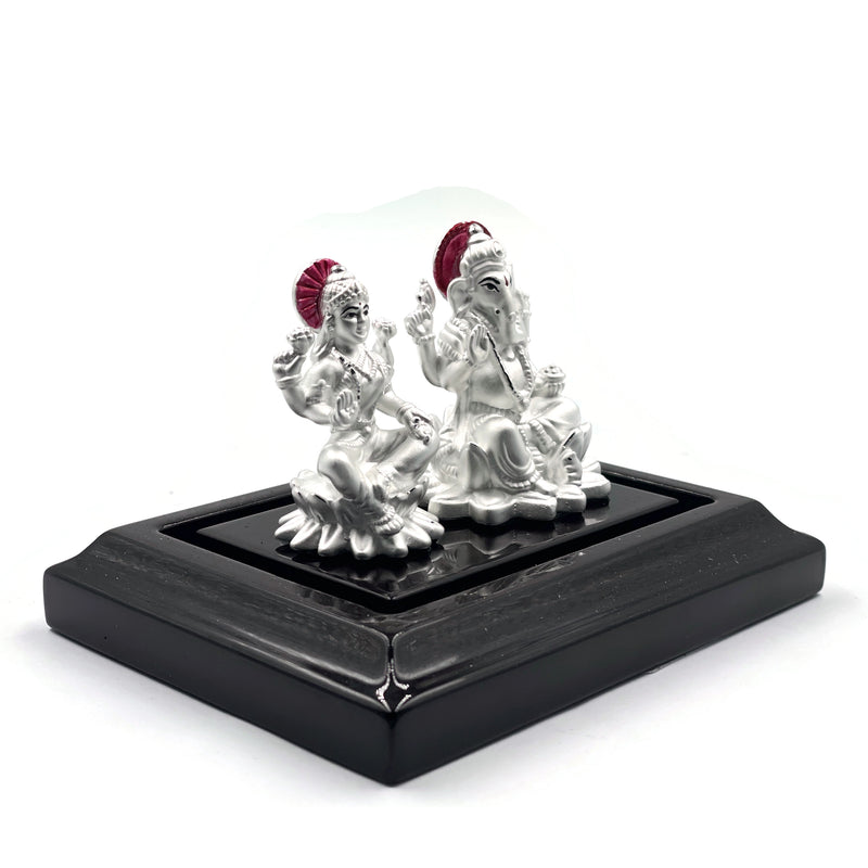 999 Pure Silver Ganesh & Lakshmi / Laxmi idol / Statue / Murti (Figurine
