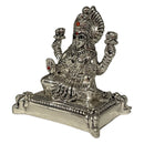 999 Pure Silver Ganesh & Lakshmi / Laxmi 2.5-inch Tall Idol / Statue / Murti (Figurine