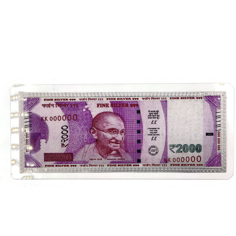 999 Pure Silver Five Gram RS2000+RS1 Set Indian Rupee Replica