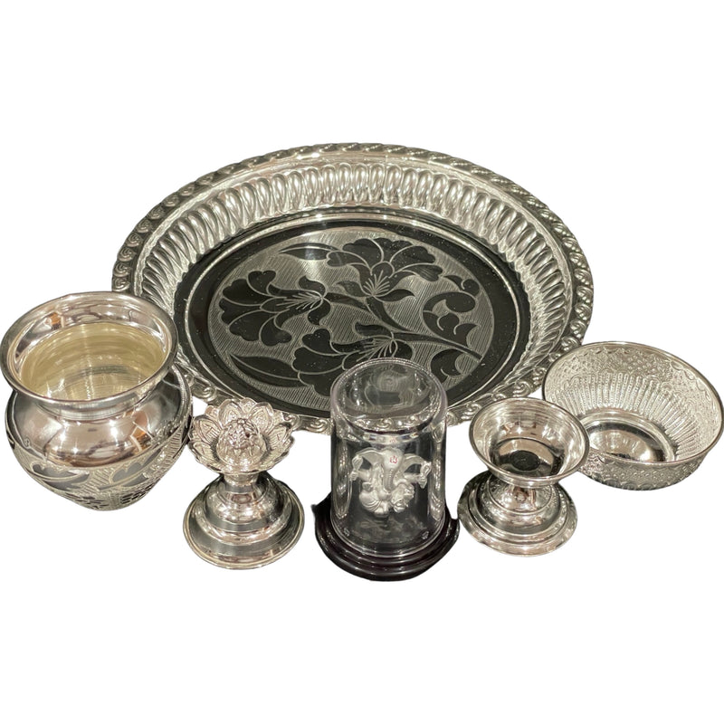 925 Sterling Silver 7.5 inch Puja Exclusive Hallmarked Set - 7.5" Set