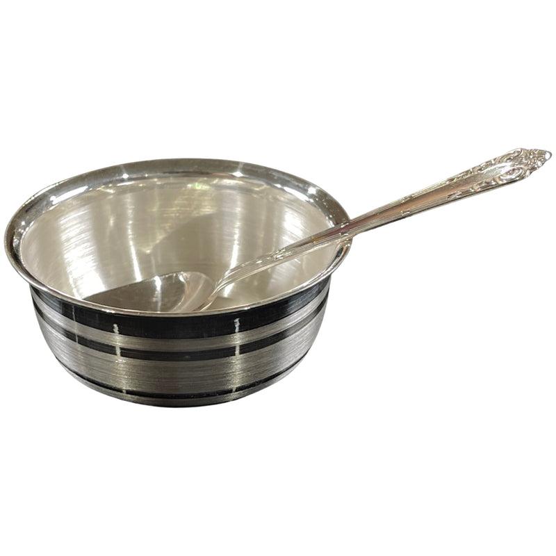 999 Pure Silver 2.5 inch SMALL Bowl & Spoon for Kids - 2.5-inch Set