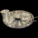 999 Pure Silver 12.0-Inch Hallmarked Exclusive Designer Heavy Indian Thali Dinner Set - Set