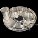 999 Pure Silver 12.0-Inch Hallmarked Exclusive Designer Heavy Indian Thali Dinner Set - Set