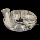 999 Pure Silver 12.0-Inch Hallmarked Exclusive Designer Heavy Indian Thali Dinner Set - Set