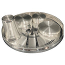 999 Pure Silver 12.0-Inch Hallmarked Exclusive Designer Heavy Indian Thali Dinner Set - Set