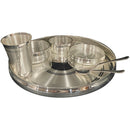 999 Pure Silver 12.0-Inch Hallmarked Exclusive Designer Heavy Indian Thali Dinner Set - Set