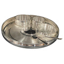 999 Pure Silver 12.0-Inch Hallmarked Exclusive Designer Heavy Indian Thali Dinner Set - Set