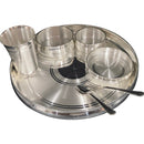 999 Pure Silver 12.0-Inch Hallmarked Exclusive Designer Heavy Indian Thali Dinner Set - Set