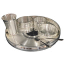 999 Pure Silver 12.0-Inch Hallmarked Exclusive Designer Heavy Indian Thali Dinner Set - Set