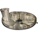 999 Pure Silver 12.0-Inch Hallmarked Exclusive Designer Heavy Indian Thali Dinner Set - Set