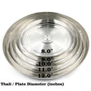 999 Pure Silver Hallmarked Light Weight Indian Dinner Thali - Style