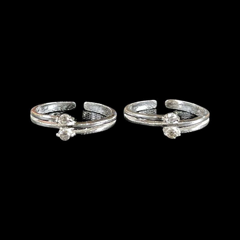 925 Sterling Silver CZ Toe-rings - Design 10