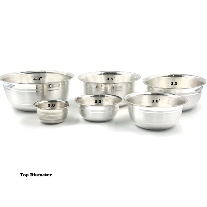 999 Pure Silver 4.0 Inch Glass & 4.3 Inch Bowl - 4.0-inch Set