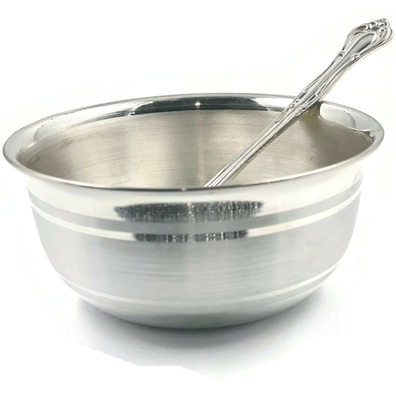 999 Pure Silver 3.5 inch Bowl & Spoon for Kids - 3.5-inch Set