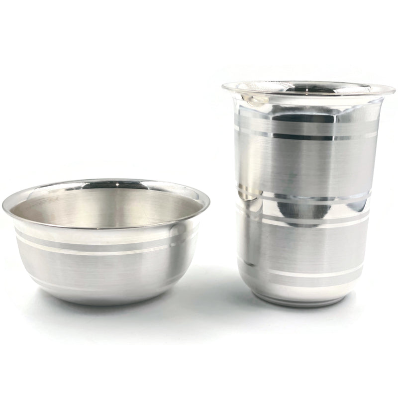 999 Pure Silver 3.5 Inch Glass & 3.5 Inch Bowl - 3.5-inch Set