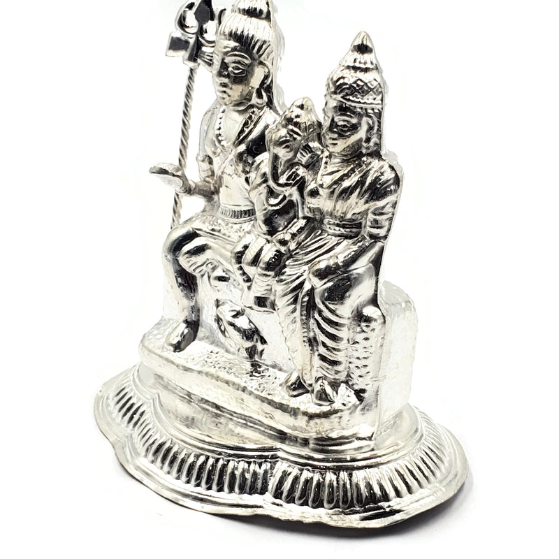 999 Pure Silver Lord Shiva Family Idol / Statue / Murti (Figurine