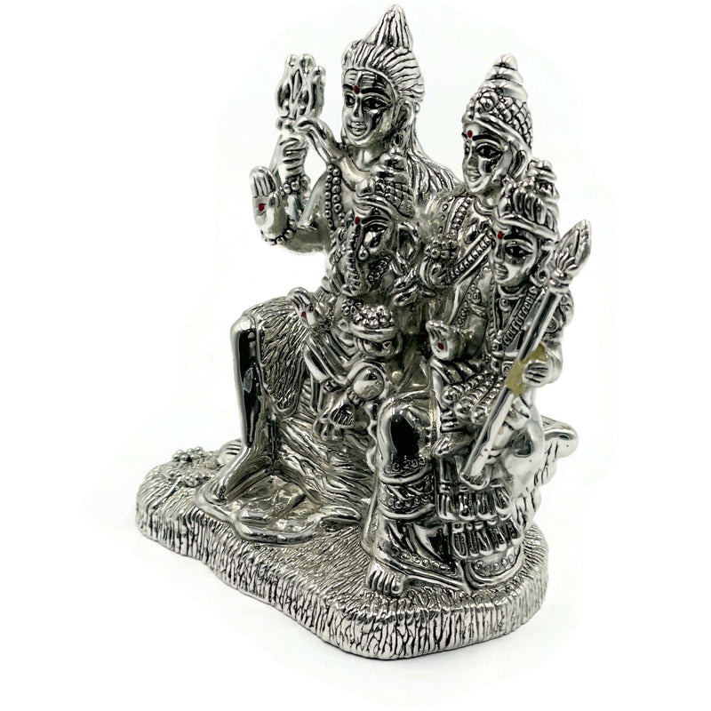 999 Pure Silver Lord Shiva Family Idol / Statue / Murti (Figurine