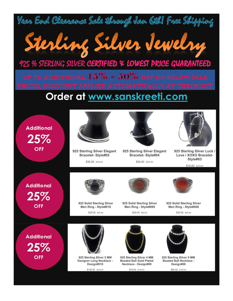Year End Clearance Silver Jewelry Sale !!!