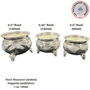 925 Sterling Silver Designer Puja Bowl with Elephant Stand - Style