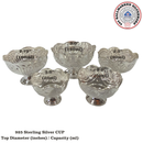 925 Sterling Silver Designer Hallmarked Puja Cup - Style